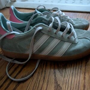 Adidas Gazelle Green and Pink Sneakers